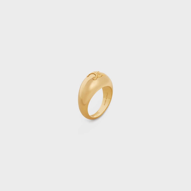 Celine Triomphe Bold In Brass With Gold Finish Ringen Goud | CL-592190