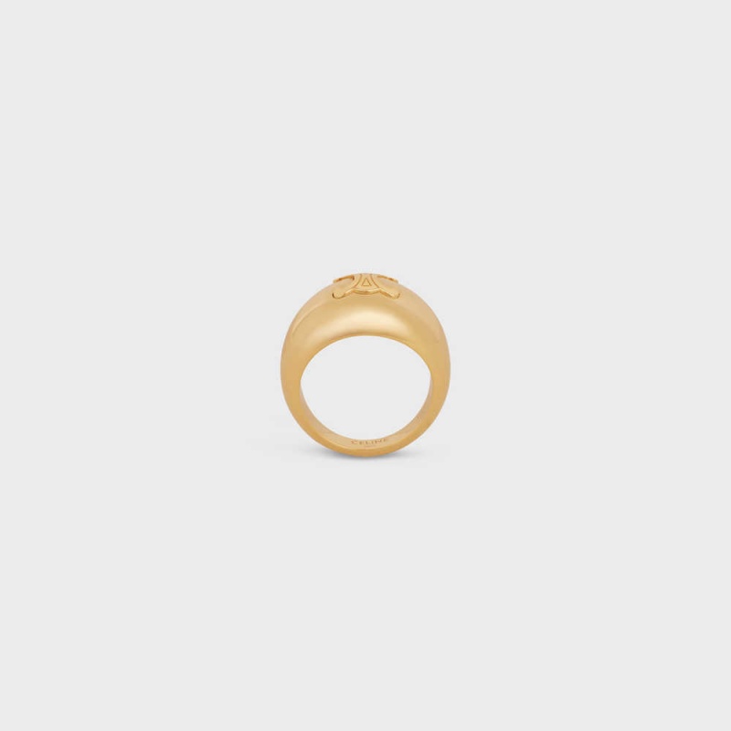 Celine Triomphe Bold In Brass With Gold Finish Ringen Goud | CL-592190