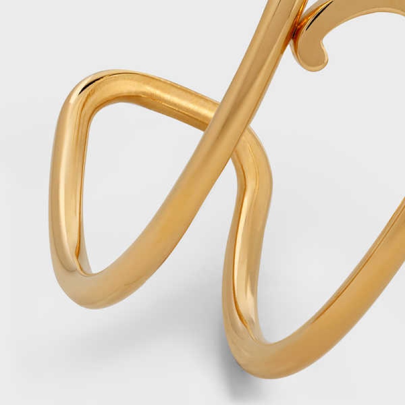 Celine Triomphe Cuff In Brass With Gold Finish Armbanden Goud | CL-592230