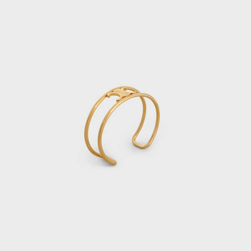 Celine Triomphe Cuff In Brass With Gold Finish Armbanden Goud | CL-592230