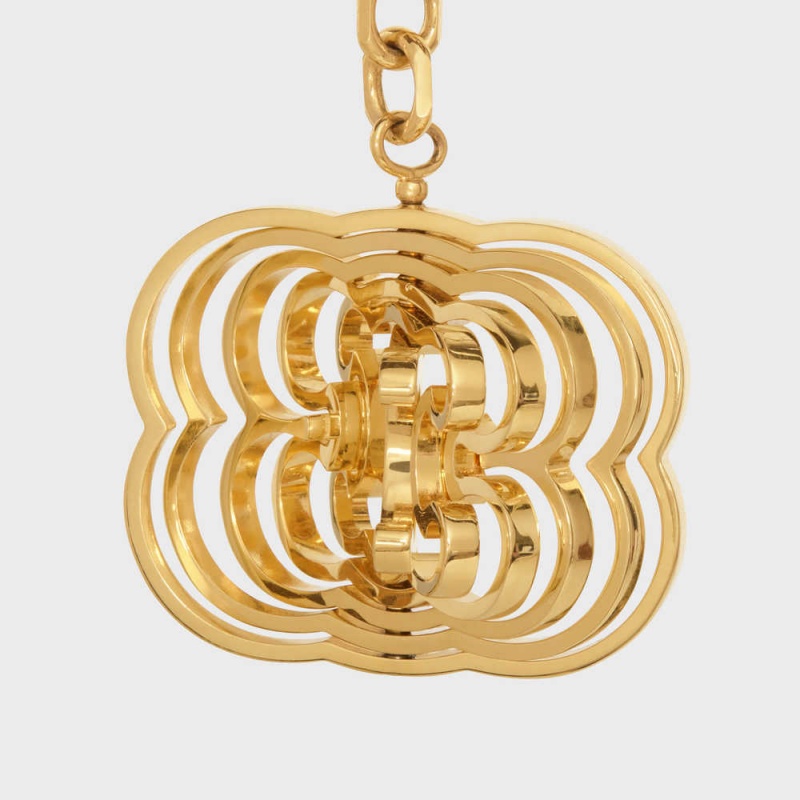 Celine Triomphe Helix Charm In Brass Kleine Lederwaren Goud | CL-592917