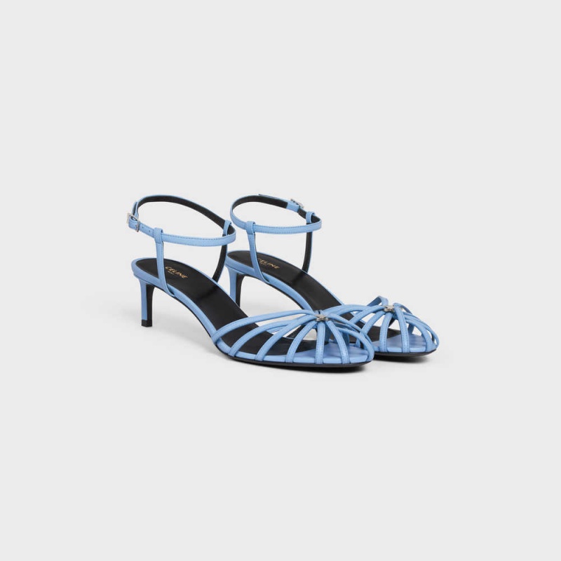 Celine Triomphe In Calfskin Sandalen Lichtblauw | CL-592602