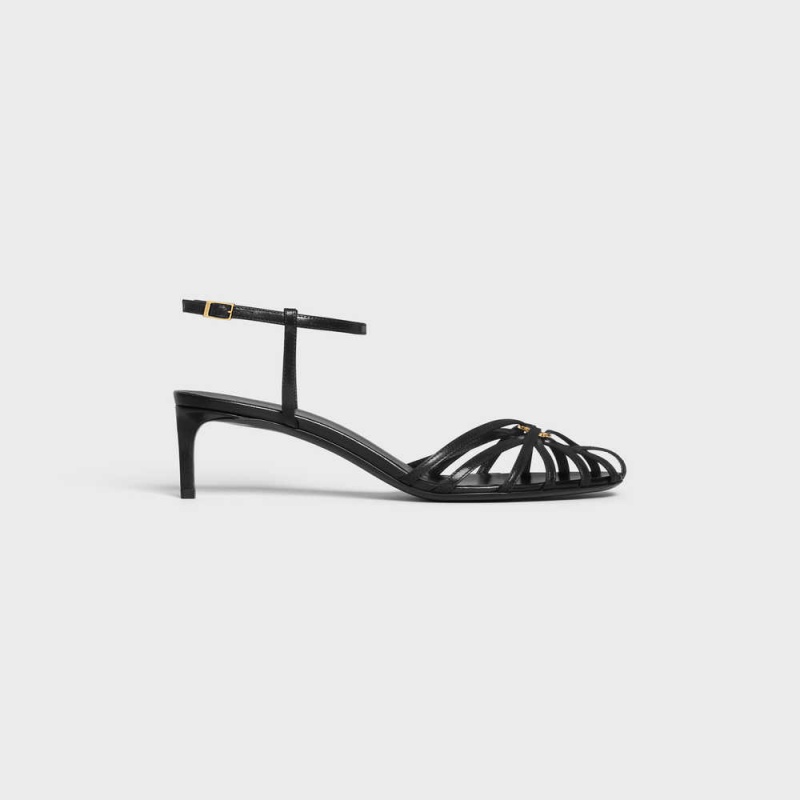 Celine Triomphe In Lambskin Sandalen Zwart | CL-592601