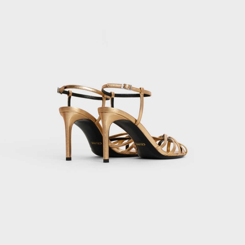 Celine Triomphe In Laminated Sandalen Goud | CL-592599