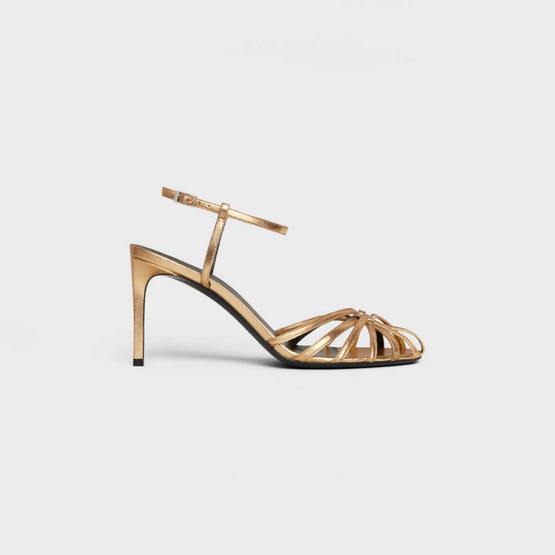 Celine Triomphe In Laminated Sandalen Goud | CL-592599