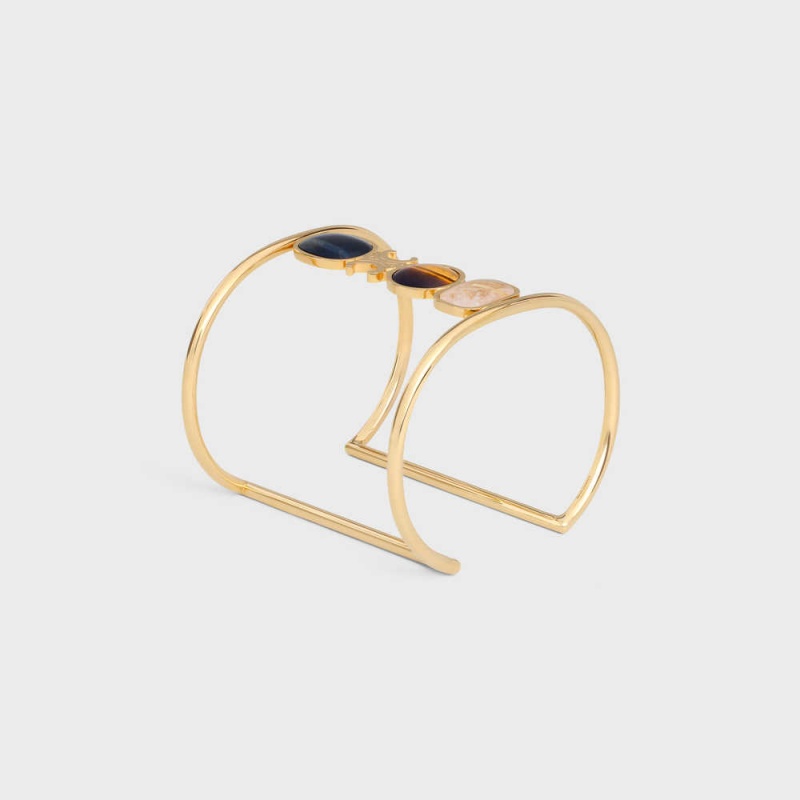 Celine Triomphe Indie Cuff In Brass With Gold Finish Armbanden Goud | CL-592197