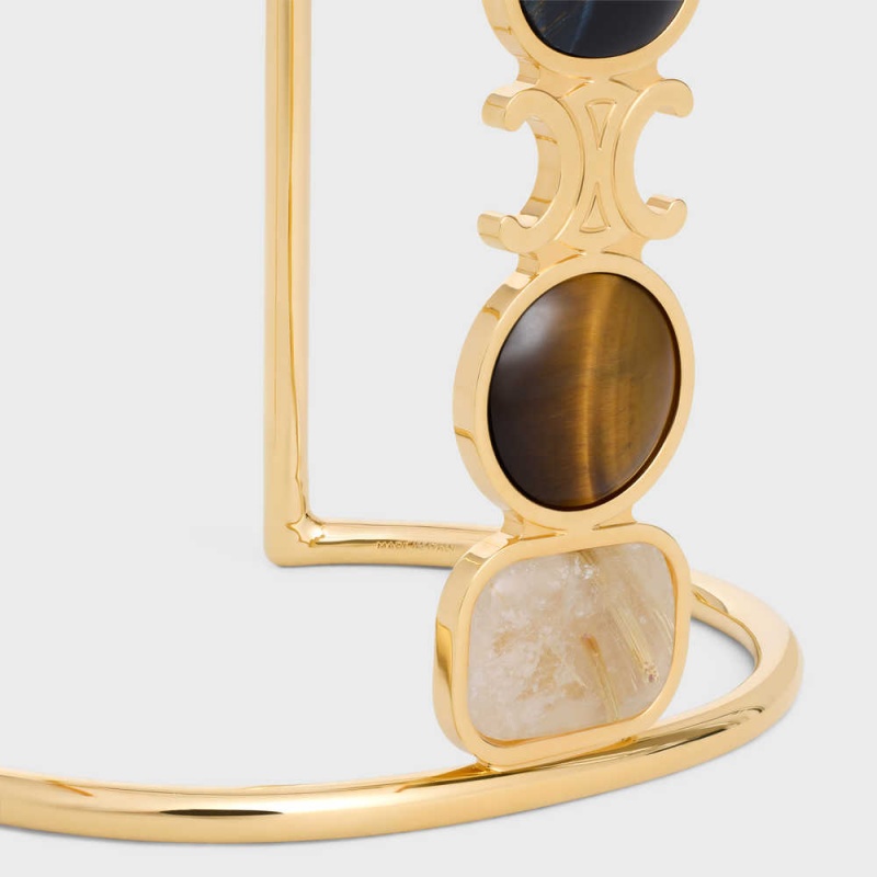 Celine Triomphe Indie Cuff In Brass With Gold Finish Armbanden Goud | CL-592197