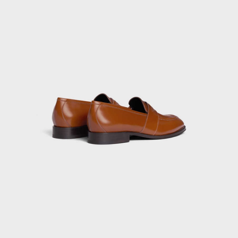 Celine Triomphe Malaquais In Polished Bullskin Loafers Bruin | CL-592531