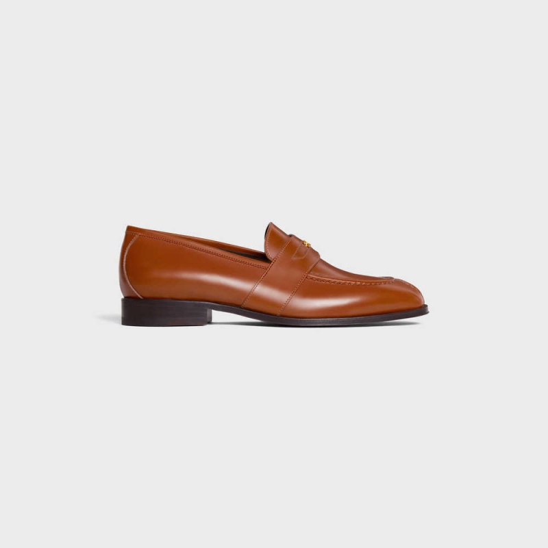 Celine Triomphe Malaquais In Polished Bullskin Loafers Bruin | CL-592531