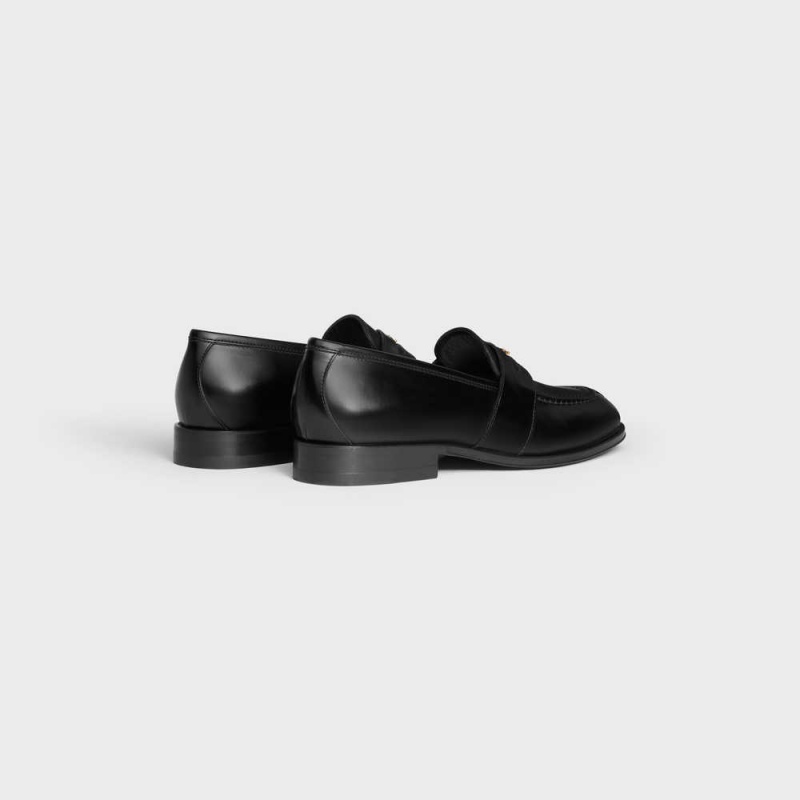 Celine Triomphe Malaquais In Polished Bullskin Loafers Zwart | CL-592530