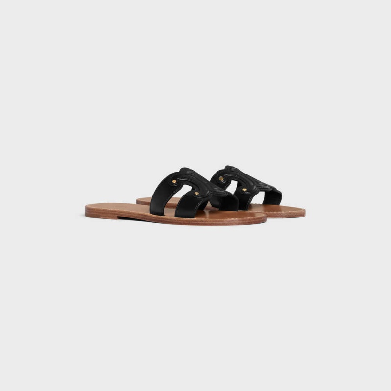 Celine Triomphe Mule In Calfskin Sandalen Zwart | CL-592582