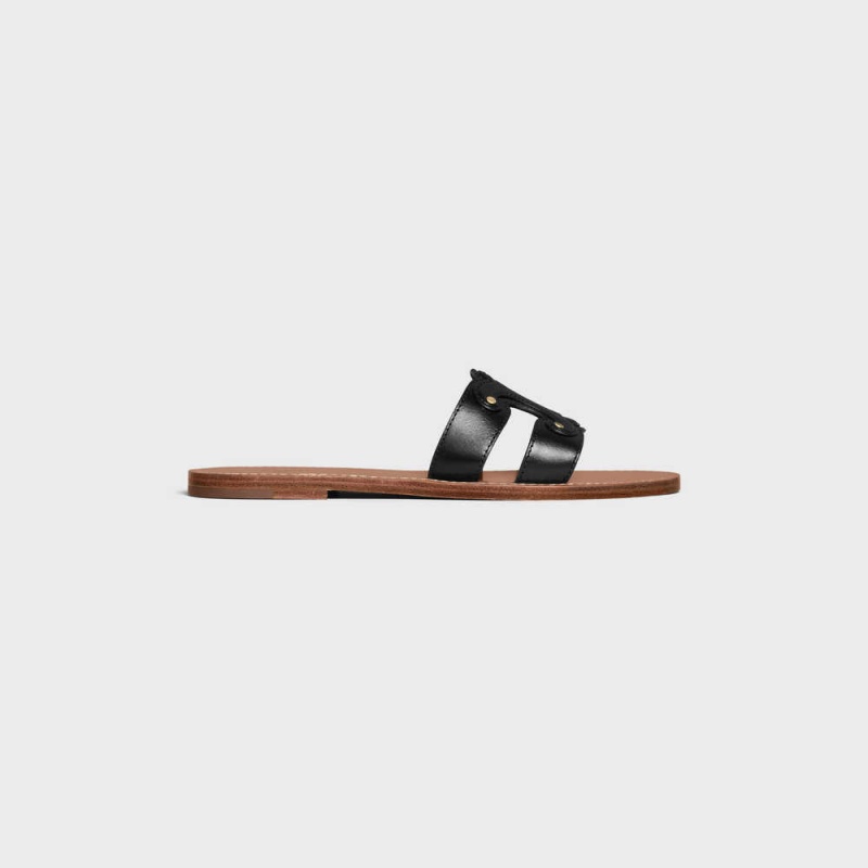 Celine Triomphe Mule In Calfskin Sandalen Zwart | CL-592582