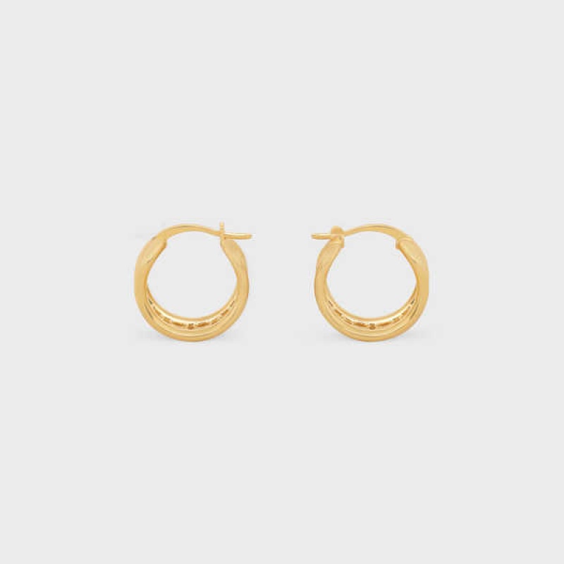 Celine Triomphe Multi Hoops In Brass With Gold Finish Oorbellen Goud | CL-592305