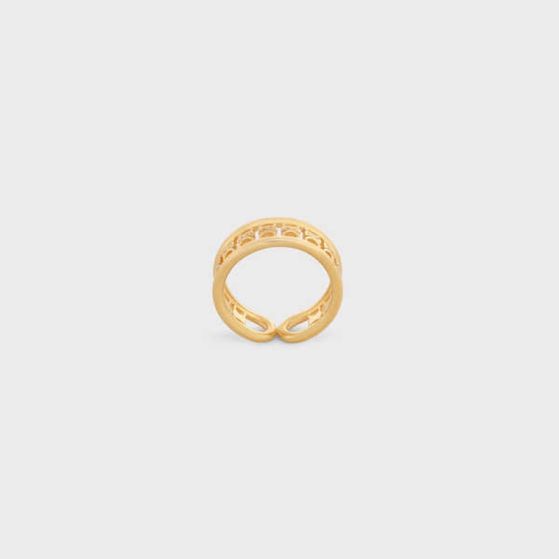 Celine Triomphe Multi In Brass With Gold Finish Ringen Goud | CL-592188