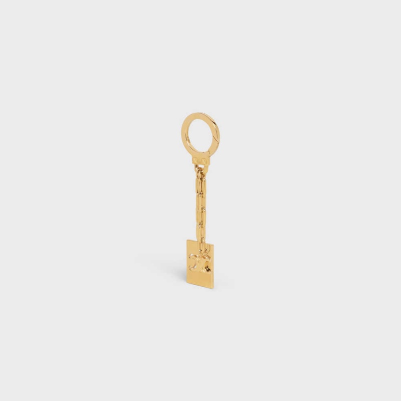 Celine Triomphe Plate Charm In Brass Kleine Lederwaren Goud | CL-592918