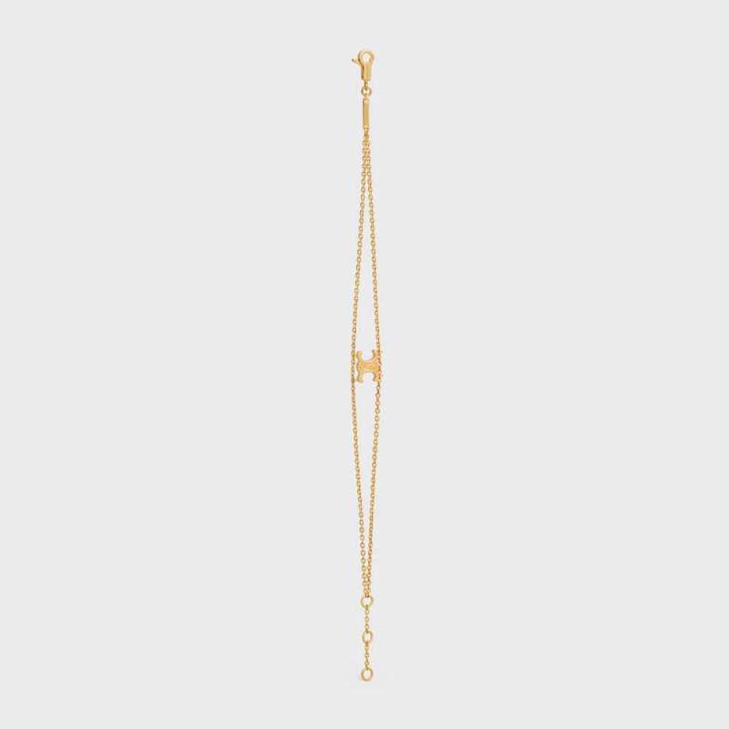 Celine Triomphe Suspended In Brass With Gold Finish Armbanden Goud | CL-592208