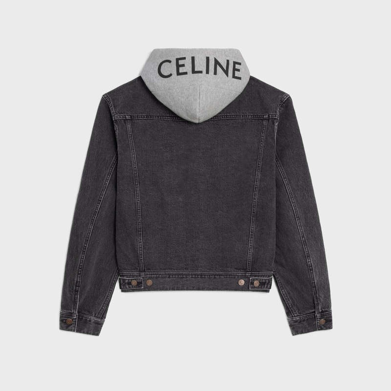 Celine Trucker In Charcoal Wash Denim Blousons Grijs Lichtturkoois | CL-591963