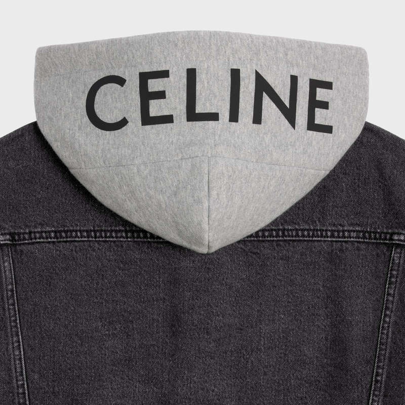 Celine Trucker In Charcoal Wash Denim Blousons Grijs Lichtturkoois | CL-591963