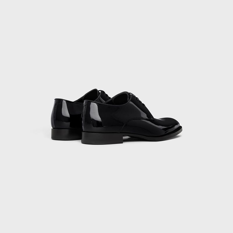 Celine Tuxedo Derby In Lak Calfskin Loafers Zwart | CL-591882