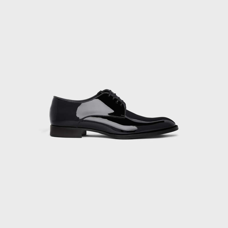 Celine Tuxedo Derby In Lak Calfskin Loafers Zwart | CL-591882