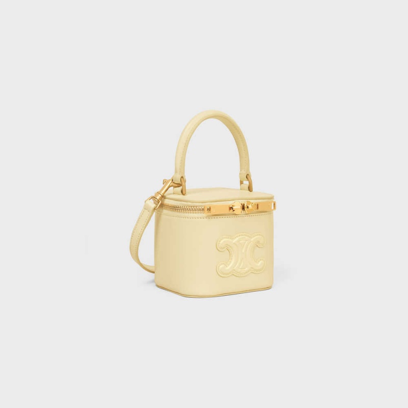 Celine Vanity Case Cuir Triomphe In Smooth Calfksin Mini Tassen Abrikoos | CL-593040