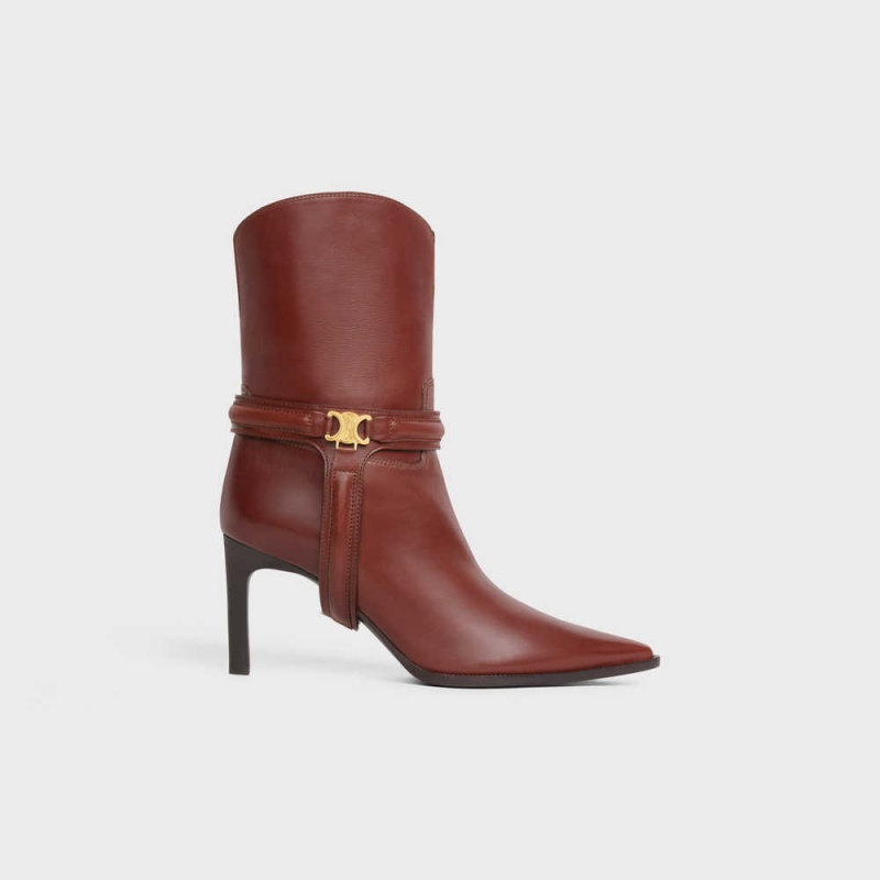 Celine Verneuil Triomphe Harness Low In Calfskin Laarzen Bruin | CL-592492