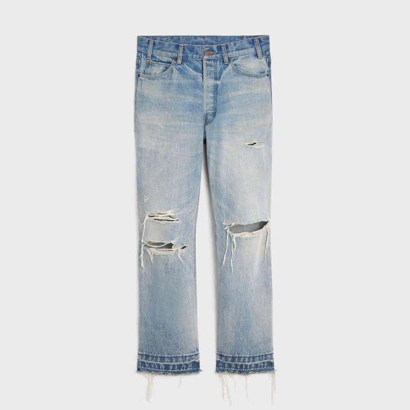 Celine Wesley Jeans In Westside Wash Denim Broek Lichtturkoois | CL-592053