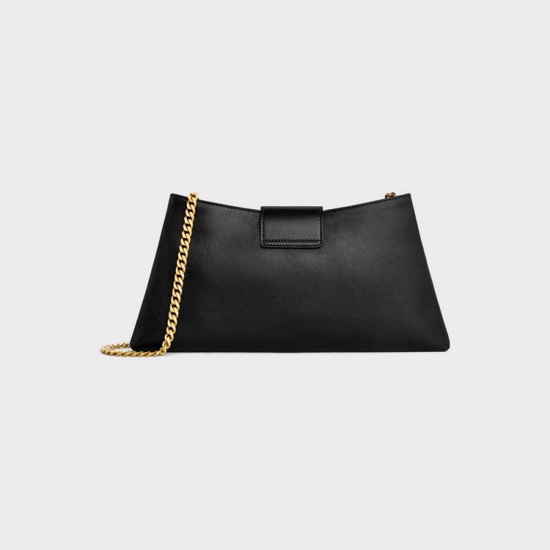 Celine Wiltern Clutch Soft In Smooth Calfskin Triomphe Zwart | CL-593175