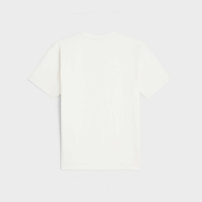 Celine Wiltern In Katoenen Jersey T-shirt Wit Zwart | CL-592786