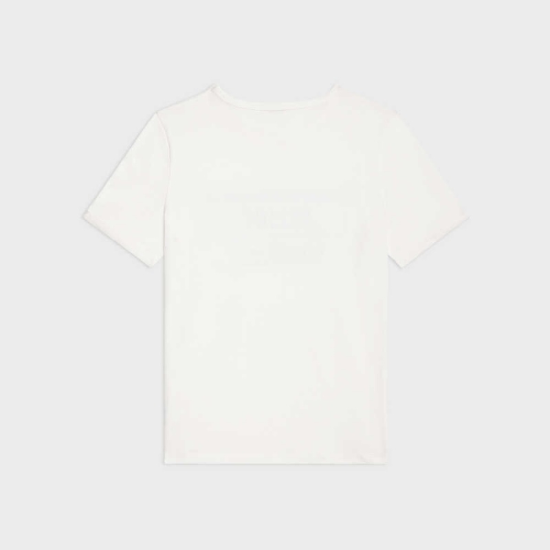 Celine Wiltern In Katoenen Jersey T-shirt Wit Zwart | CL-592773