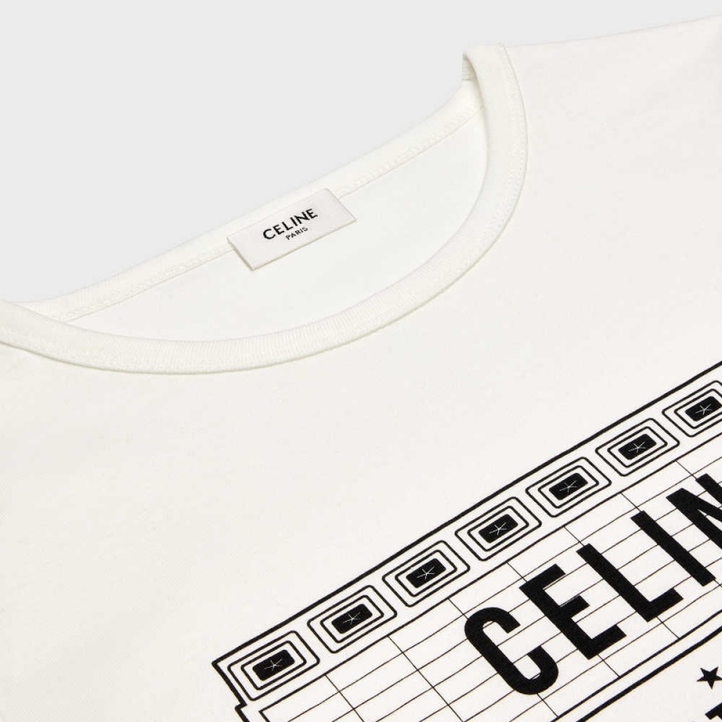 Celine Wiltern In Katoenen Jersey T-shirt Wit Zwart | CL-592773