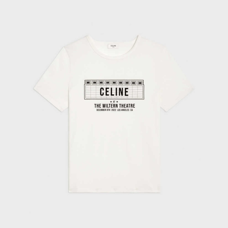 Celine Wiltern In Katoenen Jersey T-shirt Wit Zwart | CL-592773