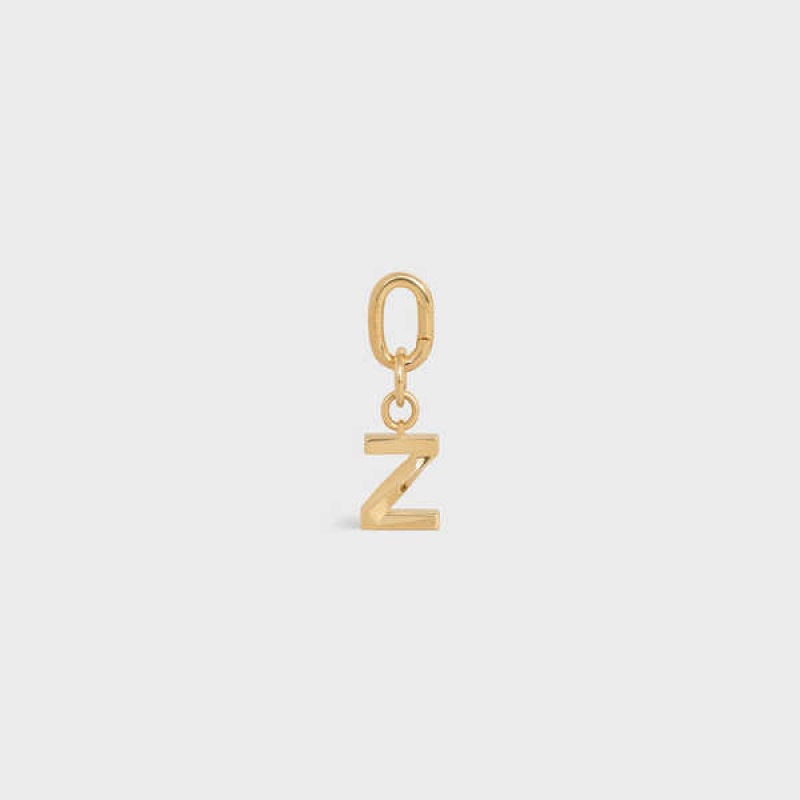 Celine Z Charm In Brass Kleine Lederwaren Goud | CL-592945